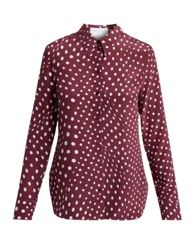 Stella McCartney Polkadot Silk Satin Button-Down Shirt | Thumbnail 1 Stella McCartney Polkadot Silk Satin Button-Down Shirt | Thumbnail 1