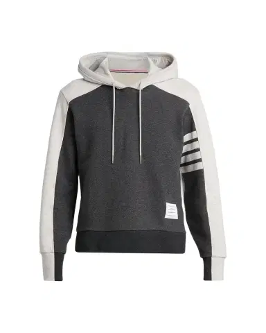 Thom Browne Men's Engineered 4-Bar Colorblocked Loopback Cotton Hoodie | Thumbnail 1
