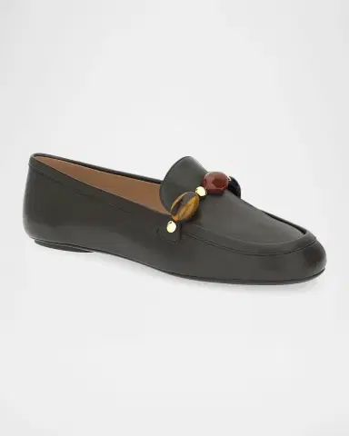 Gianvito Rossi Beaded Leather Loafers | Thumbnail 2