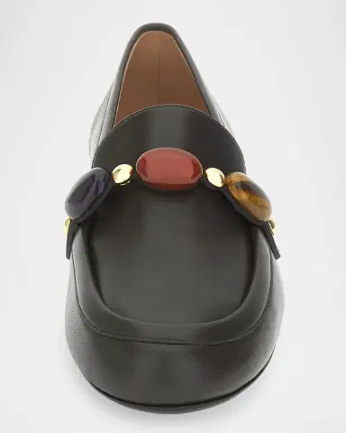 Gianvito Rossi Beaded Leather Loafers | Thumbnail 3