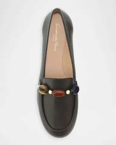 Gianvito Rossi Beaded Leather Loafers | Thumbnail 4