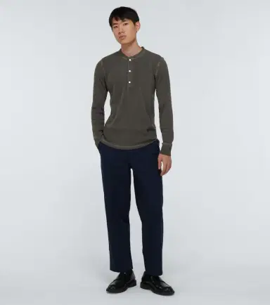 RRL Waffle-knit cotton Henley shirt | Thumbnail 4