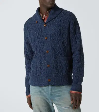 RRL Cable-knit cotton cardigan | Thumbnail 3