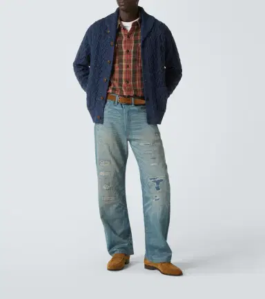 RRL Cable-knit cotton cardigan | Thumbnail 4
