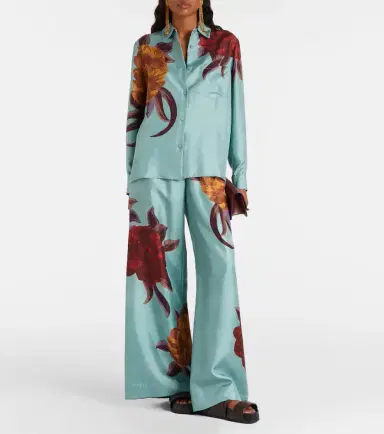 La DoubleJ Floral silk palazzo pants | Thumbnail 2