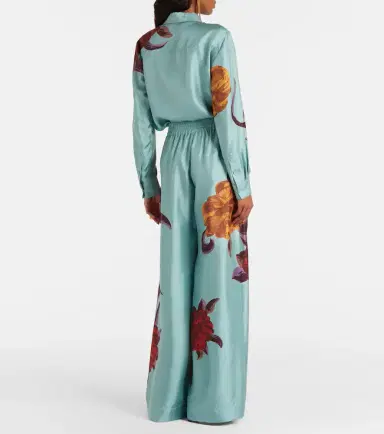 La DoubleJ Floral silk palazzo pants | Thumbnail 4