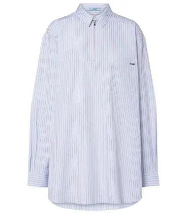 Prada Chevron striped oversized cotton shirt | Thumbnail 1 Prada Chevron striped oversized cotton shirt | Thumbnail 1