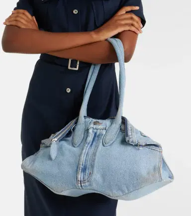 McQueen Manta Medium denim shoulder bag | Thumbnail 2