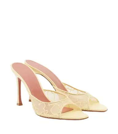 Amina Muaddi Alexa lace mules | Thumbnail 1 Amina Muaddi Alexa lace mules | Thumbnail 1