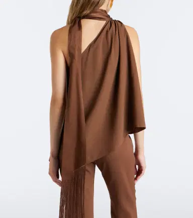 Taller Marmo Astor scarf-detail crêpe cady top | Thumbnail 2