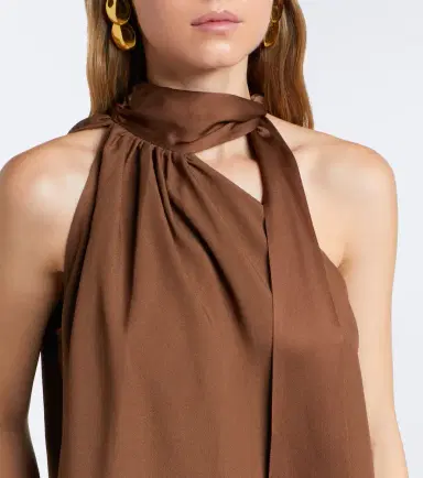 Taller Marmo Astor scarf-detail crêpe cady top | Thumbnail 4
