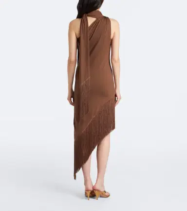 Taller Marmo Siwa fringed scarf-detail midi dress | Thumbnail 2