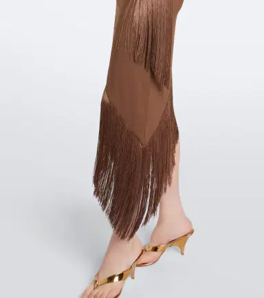 Taller Marmo Siwa fringed scarf-detail midi dress | Thumbnail 3