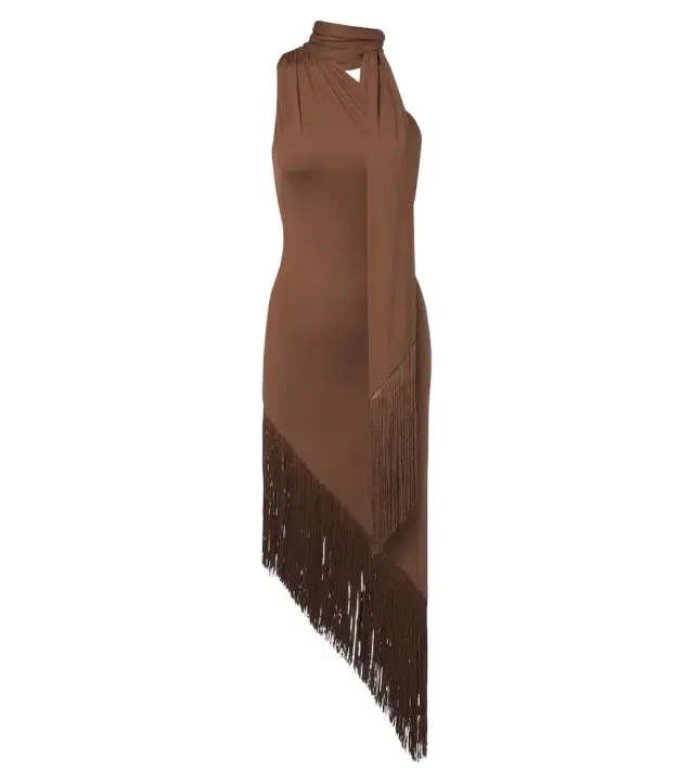 Taller Marmo Siwa fringed scarf-detail midi dress
