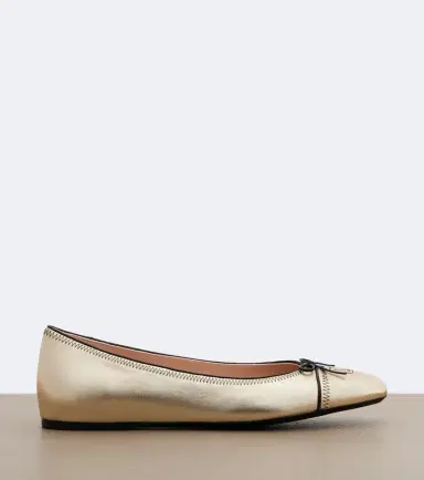 Valentino Garavani VLogo embroidered metallic leather ballet flats | Thumbnail 2