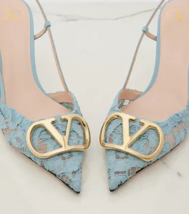 Valentino Garavani VLogo lace slingback pumps | Thumbnail 2 Valentino Garavani VLogo lace slingback pumps | Thumbnail 2