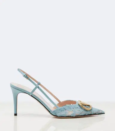 Valentino Garavani VLogo lace slingback pumps | Thumbnail 4 Valentino Garavani VLogo lace slingback pumps | Thumbnail 4