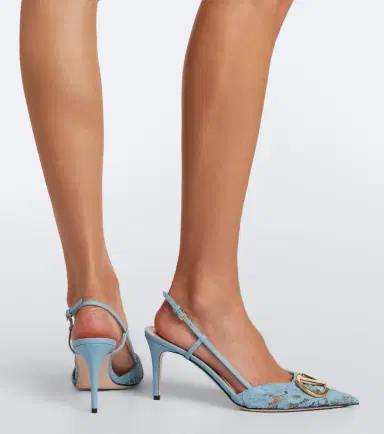 Valentino Garavani VLogo lace slingback pumps | Thumbnail 5 Valentino Garavani VLogo lace slingback pumps | Thumbnail 5