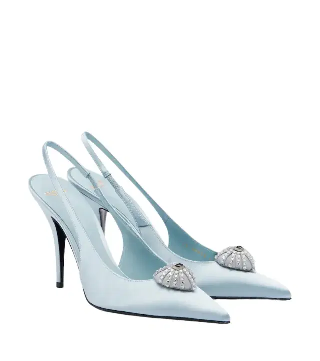 Caur Royal satin slingback pumps