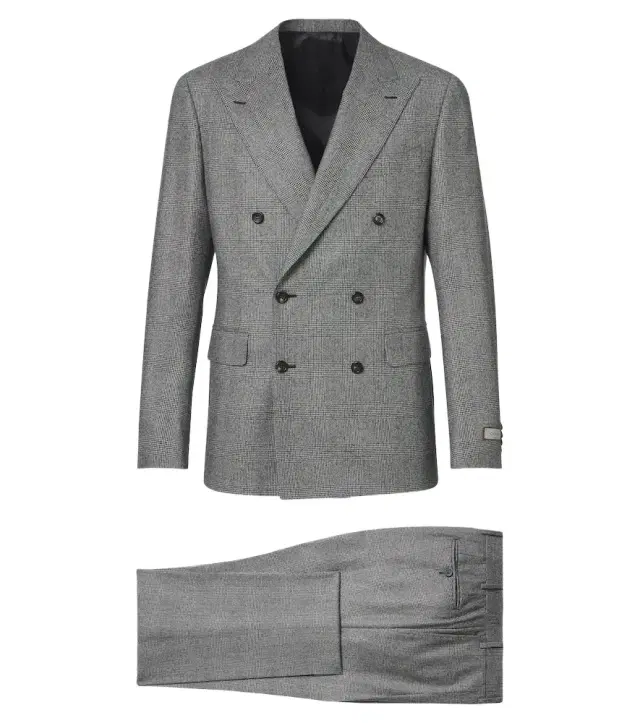 Canali Checked double-breasted wool suit