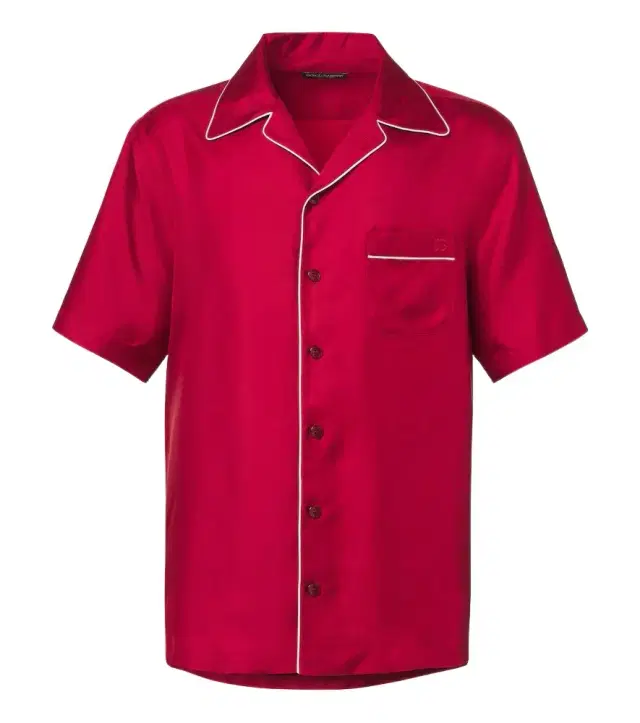 Dolce & Gabbana Silk satin bowling shirt