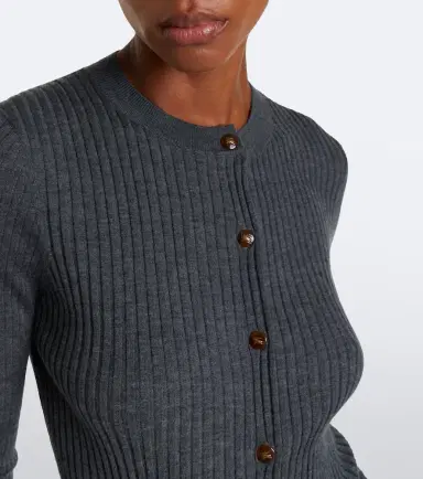 Burberry EKD ribbed-knit cashmere cardigan | Thumbnail 4