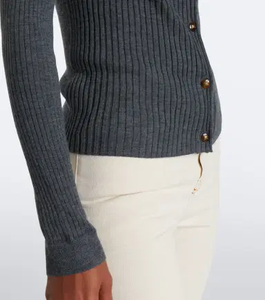 Burberry EKD ribbed-knit cashmere cardigan | Thumbnail 5