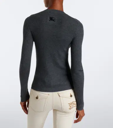 Burberry EKD ribbed-knit cashmere cardigan | Thumbnail 6