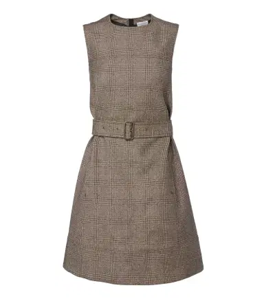 Burberry Belted checked wool and linen-blend minidress | Thumbnail 1 Burberry Belted checked wool and linen-blend minidress | Thumbnail 1