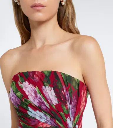 Carolina Herrera Floral silk chiffon bustier dress | Thumbnail 6
