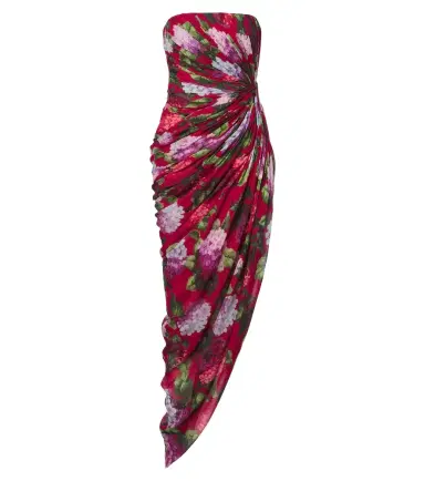 Carolina Herrera Floral silk chiffon bustier dress | Thumbnail 1