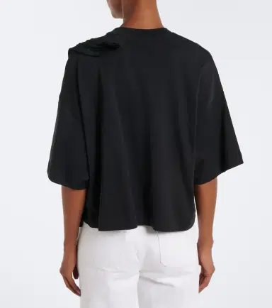 Max Mara Ruffled cotton jersey T-shirt | Thumbnail 3 Max Mara Ruffled cotton jersey T-shirt | Thumbnail 3