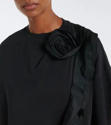 Max Mara Ruffled cotton jersey T-shirt | Thumbnail 4 Max Mara Ruffled cotton jersey T-shirt | Thumbnail 4