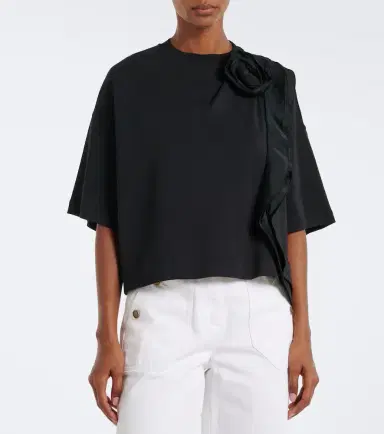 Max Mara Ruffled cotton jersey T-shirt | Thumbnail 5 Max Mara Ruffled cotton jersey T-shirt | Thumbnail 5