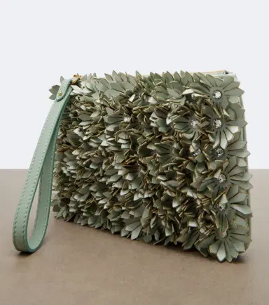 Valentino Garavani Small floral-appliqué leather pouch | Thumbnail 2