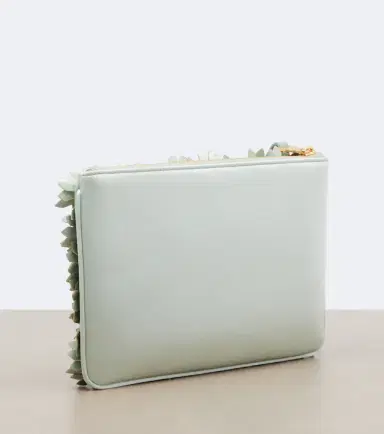 Valentino Garavani Small floral-appliqué leather pouch | Thumbnail 4