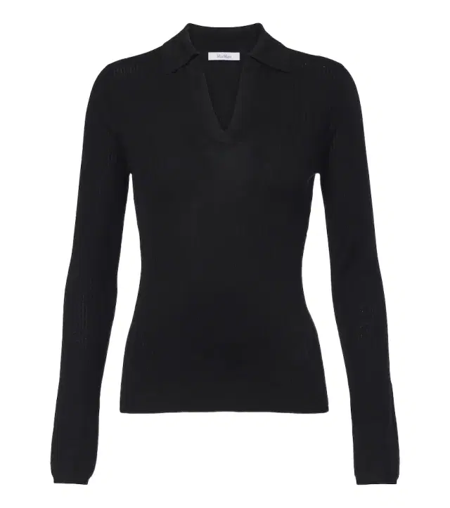 Max Mara Ribbed-knit silk and cashmere polo sweater