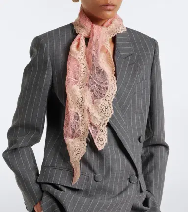 Valentino VLogo lace scarf | Thumbnail 4 Valentino VLogo lace scarf | Thumbnail 4