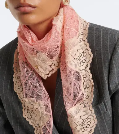 Valentino VLogo lace scarf | Thumbnail 5 Valentino VLogo lace scarf | Thumbnail 5