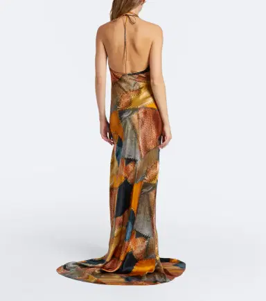 Roberto Cavalli Draped printed silk satin maxi dress | Thumbnail 3
