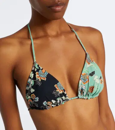 Roberto Cavalli Floral triangle bikini top | Thumbnail 3