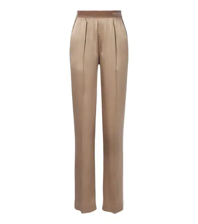 Silk satin straight pants