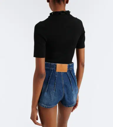 Mugler Pleated denim shorts | Thumbnail 2 Mugler Pleated denim shorts | Thumbnail 2