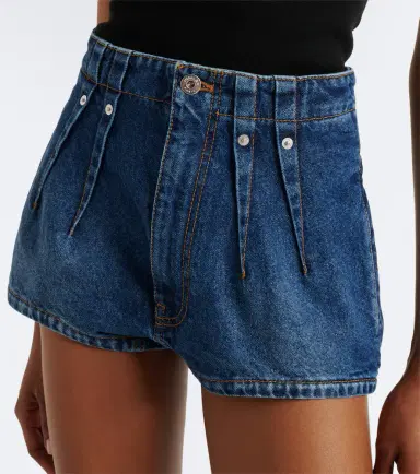 Mugler Pleated denim shorts | Thumbnail 3 Mugler Pleated denim shorts | Thumbnail 3