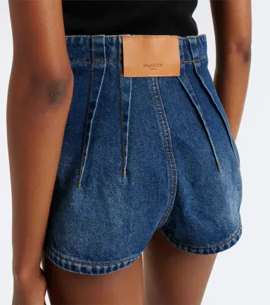 Mugler Pleated denim shorts | Thumbnail 5 Mugler Pleated denim shorts | Thumbnail 5
