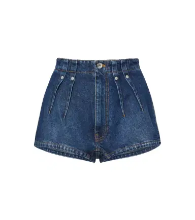 Mugler Pleated denim shorts | Thumbnail 1 Mugler Pleated denim shorts | Thumbnail 1