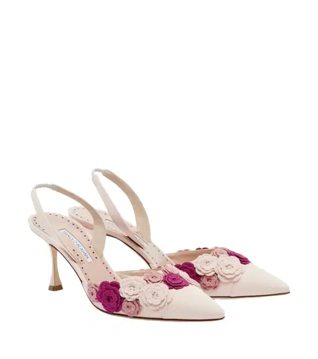 Manolo Blahnik Svemutlasi floral-appliqué slingback pumps