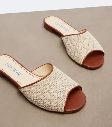 Manolo Blahnik Smirna raffia-effect slides | Thumbnail 2