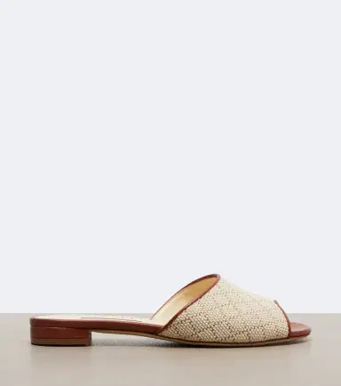 Manolo Blahnik Smirna raffia-effect slides | Thumbnail 3