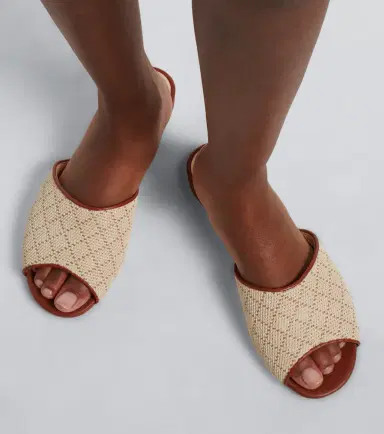 Manolo Blahnik Smirna raffia-effect slides | Thumbnail 6